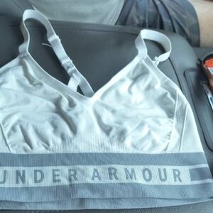 Under Armour Women's White and Gray Sports Bra